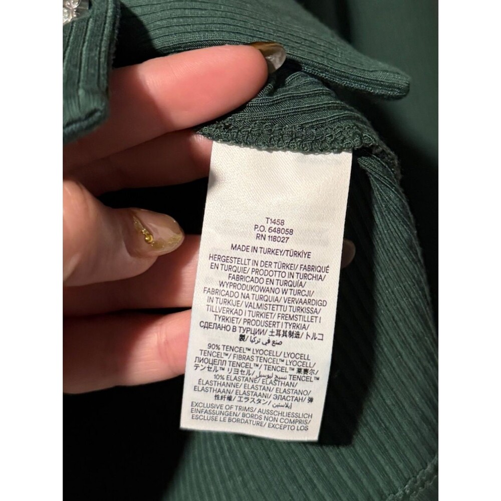 Boden Jewelled Button Ribbed Shirt In Green Size 6 - Picture 5 of 5